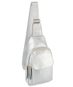 Fashion Flap Sling Bag LCZ001-Z SILVER